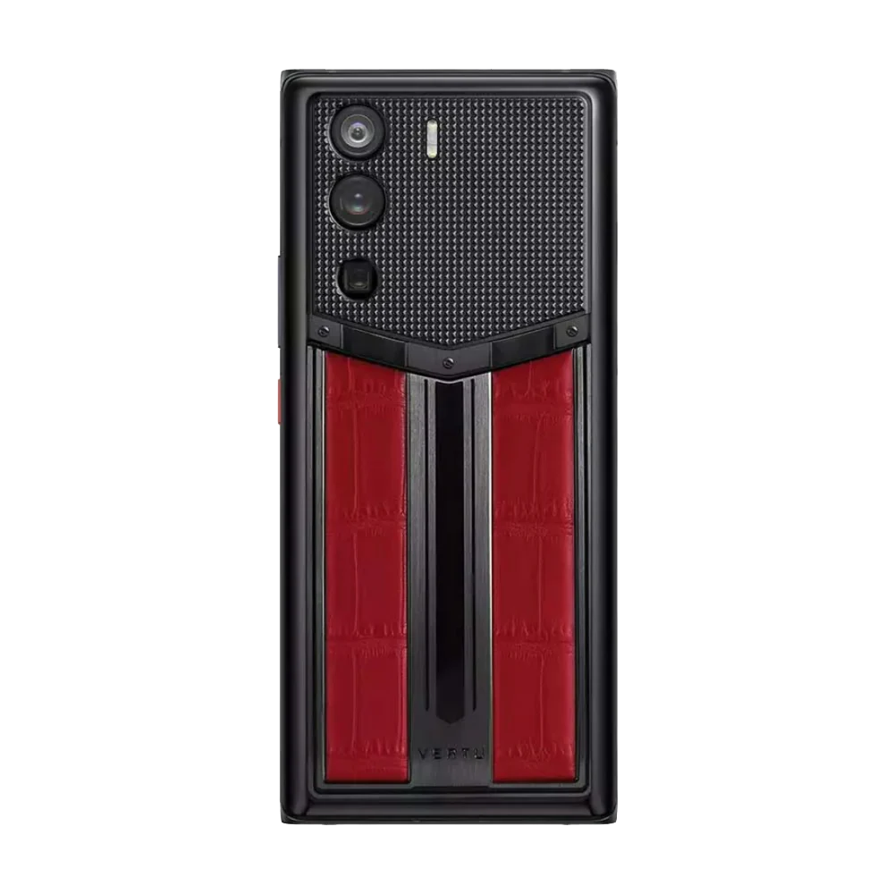 Metavertu 1 Curve Screen Race Track Design Alligator Skin Web3 Phone – Flame Red