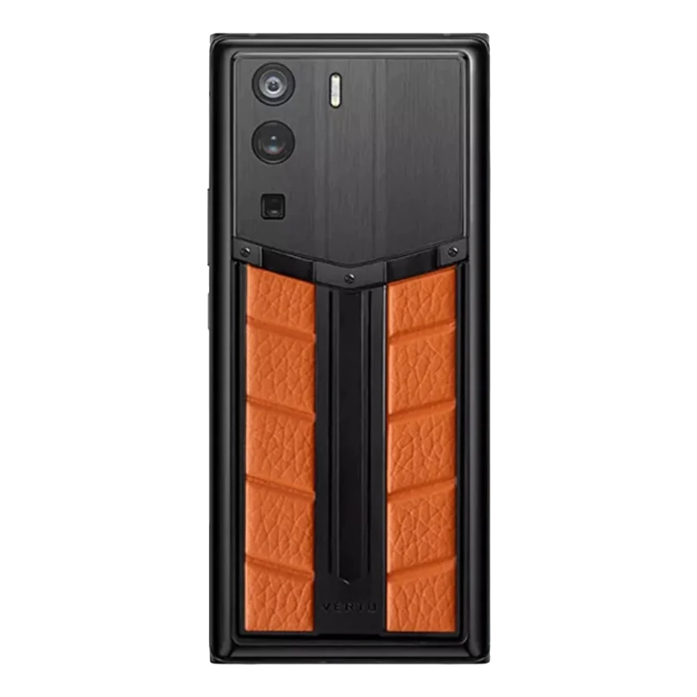Metavertu 1 Curve Screen Race Track Design Calfskin Web3 Phone – Orange