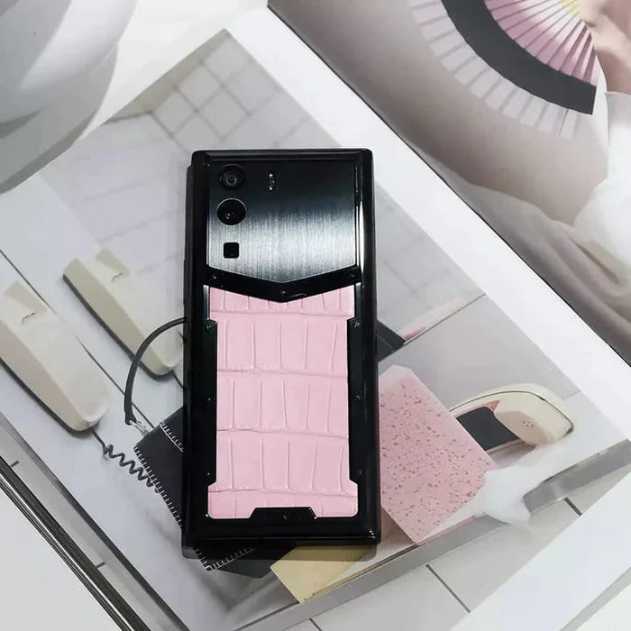 Metavertu 1 Curve Screen Alligator Skin 5G Web3 Phone – Sakura Pink