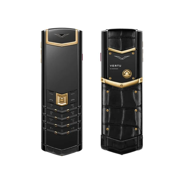 Vertu Signature S+ Black Gold Alligator Skin – Jade Black