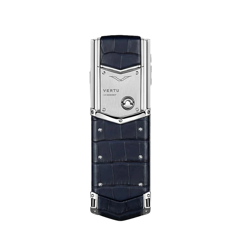 Signature V Alligator Skin 4G Phone – Navy Blue