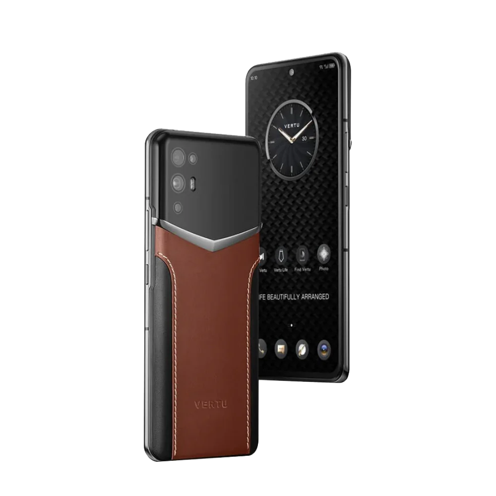 Ivertu Calfskin Stitching Phone – Brown & Black