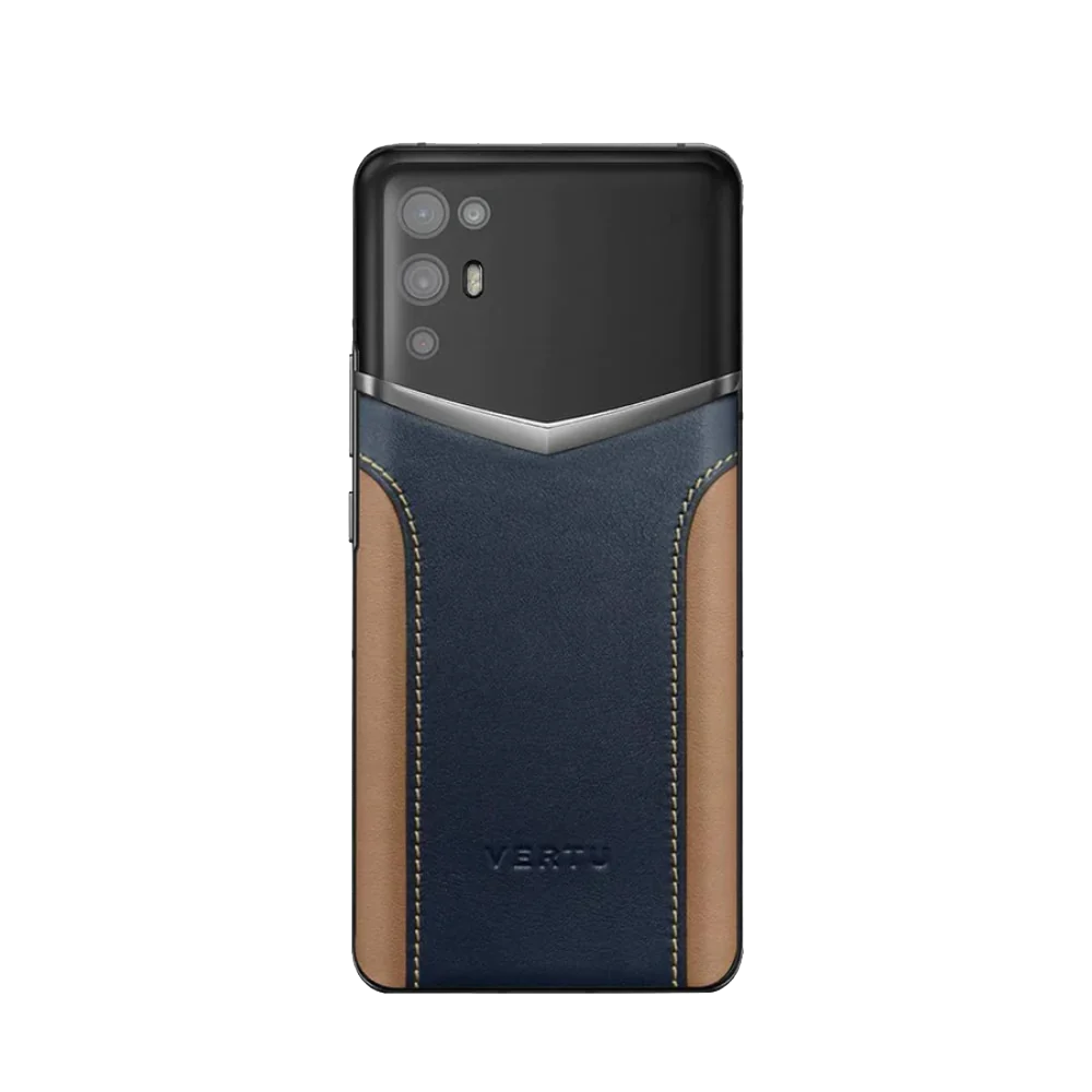 Ivertu Calfskin Stitching Phone – Blue & Brown