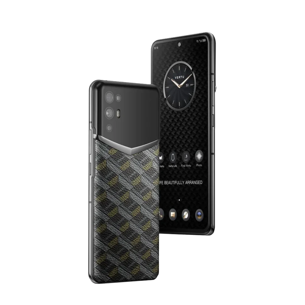 Ivertu Monogram Canvas Leather 5G Phone – Black Gold