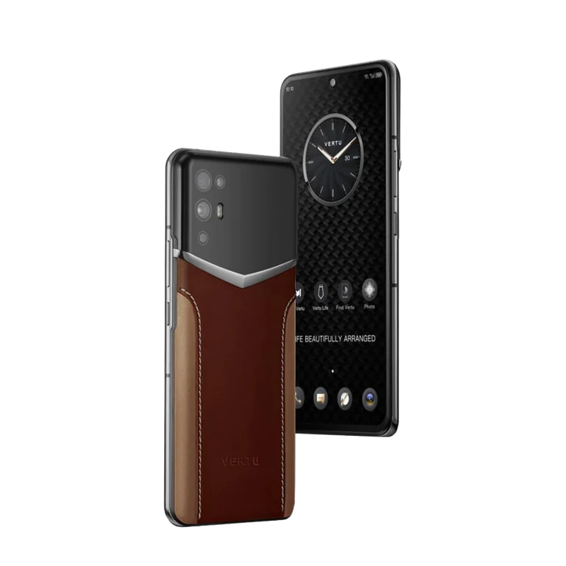 Ivertu Calfskin Stitching Phone – Red & Brown