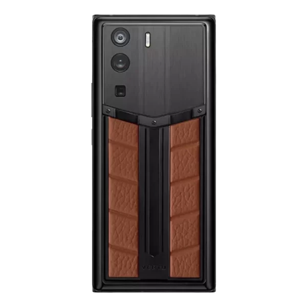 Metavertu 1 Curve Screen Race Track Design Calfskin Web3 Phone – Brown