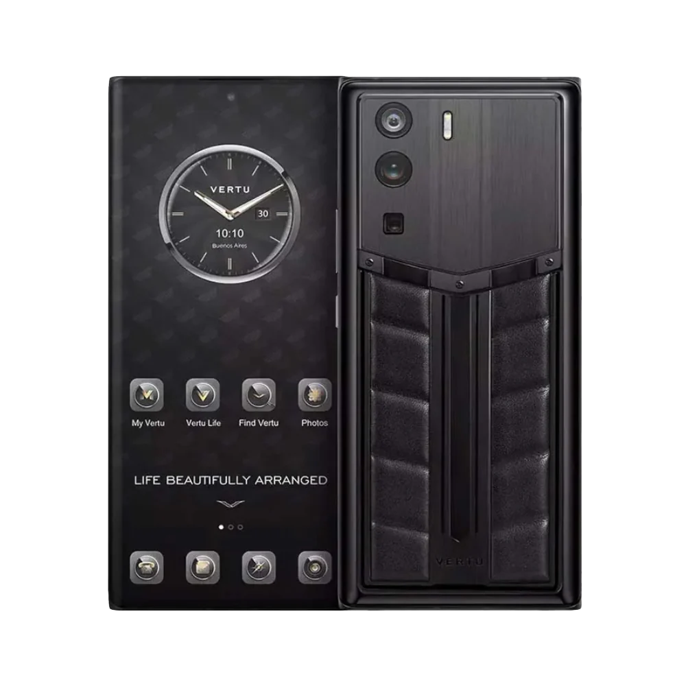 Metavertu 1 Curve Screen Race Track Design Calfskin 5G Web3 Phone – Black