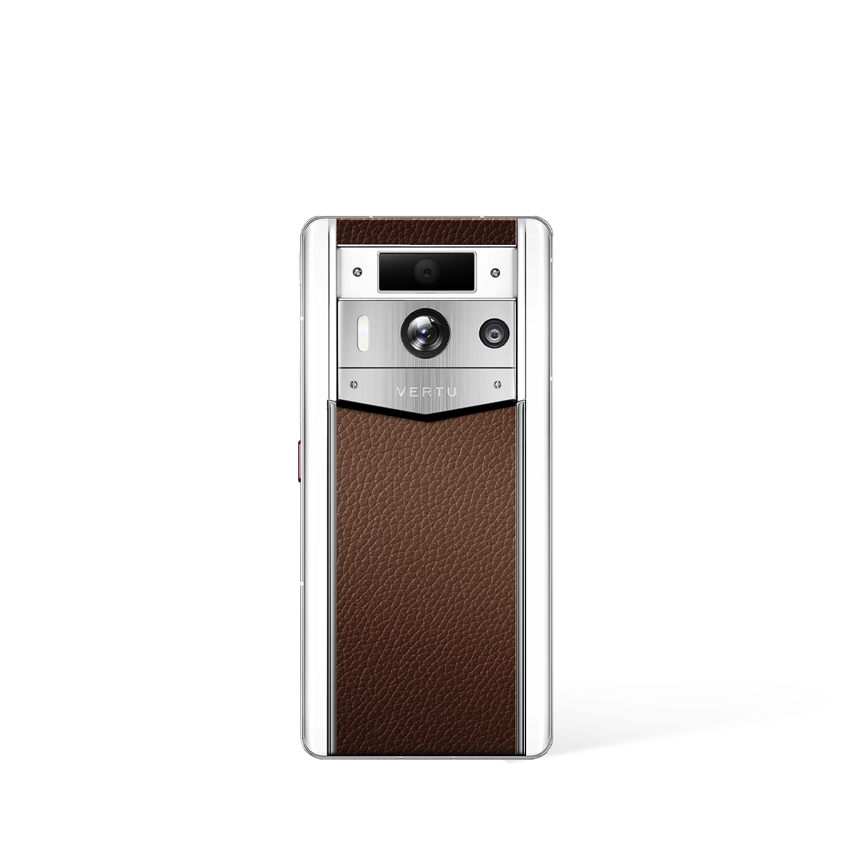 Metavertu 2 Max Screen White Calfskin Web3 AI Phone – Caramel (Silver Case)