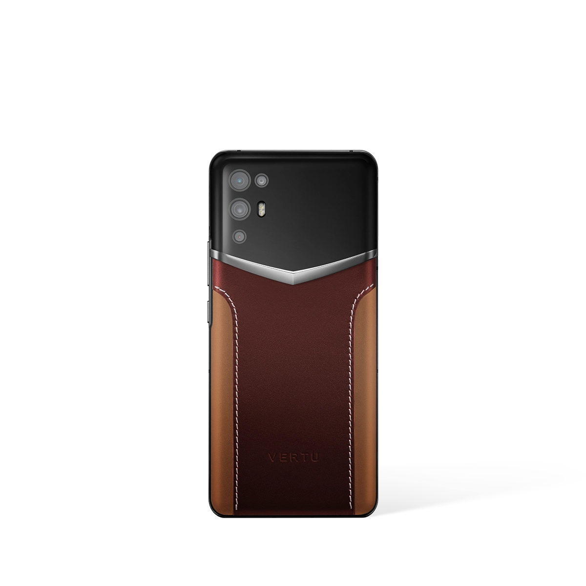 Ivertu Calfskin Stitching Phone – Red & Brown