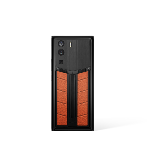 Metavertu 1 Curve Screen Race Track Design Calfskin Web3 Phone – Orange