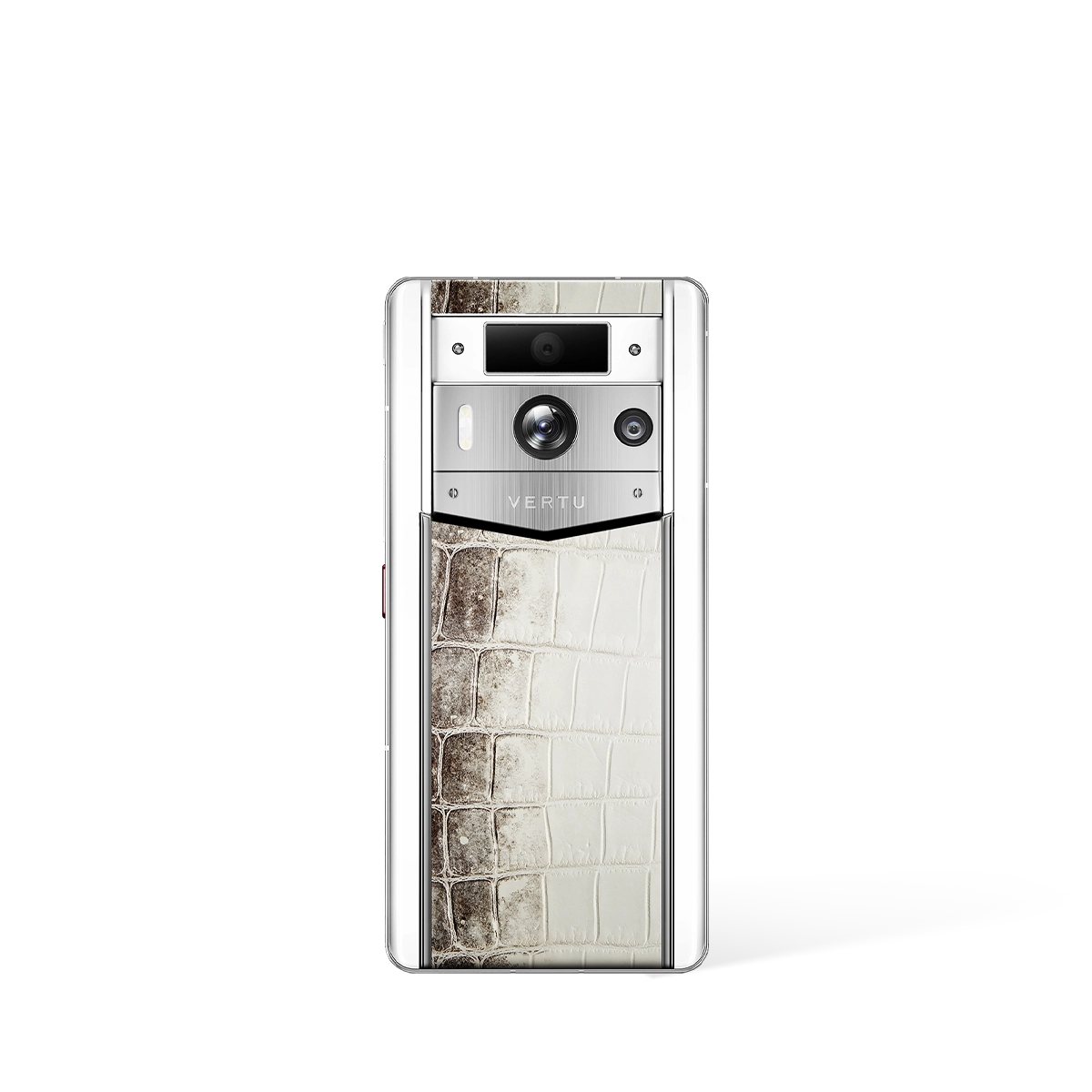 Metavertu 2 Max Screen White Luxury Custom-Made Gold Plain Weave With Himalaya Alligator Skin Web3 AI Phone – White
