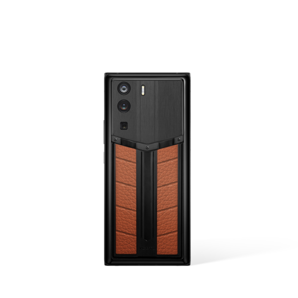 Metavertu 1 Curve Screen Race Track Design Calfskin Web3 Phone – Brown