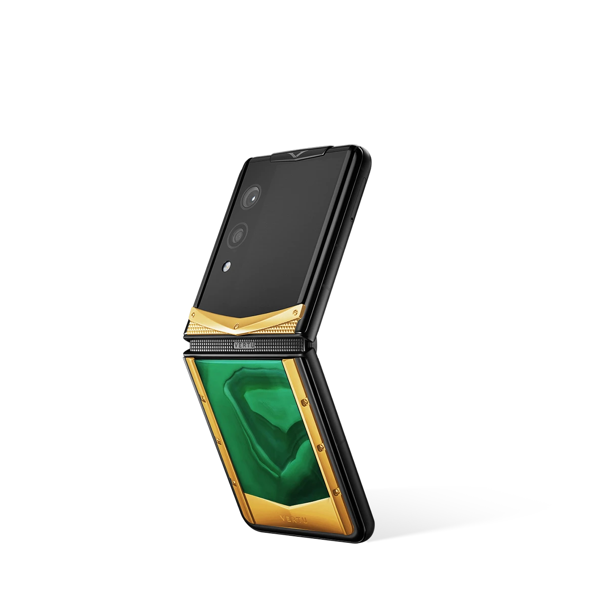 Quantum Flip Agate – Emerald green Gold Iron Black