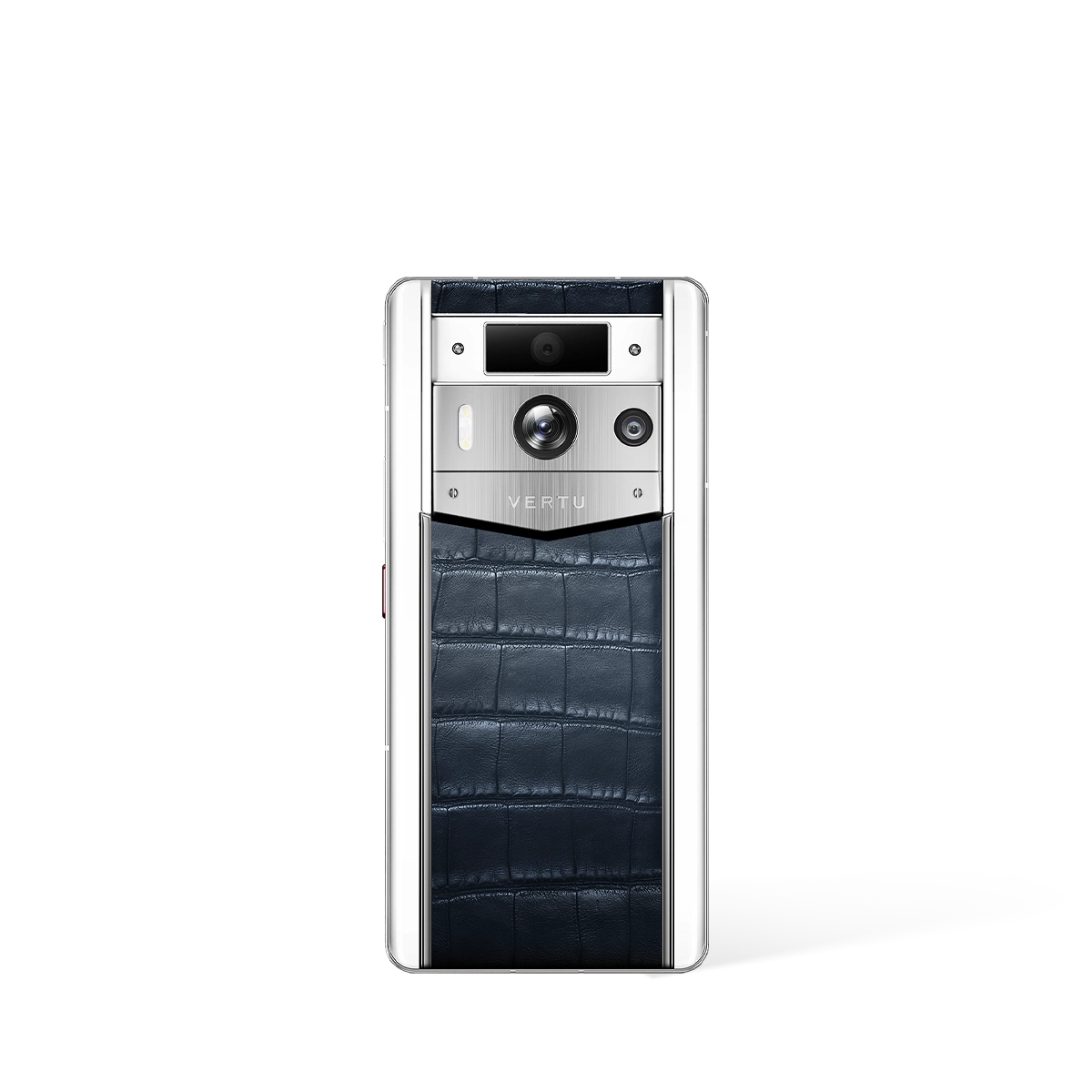 Metavertu 2 Max Screen White Alligator Skin Web3 AI Phone – blue (Silver Case)