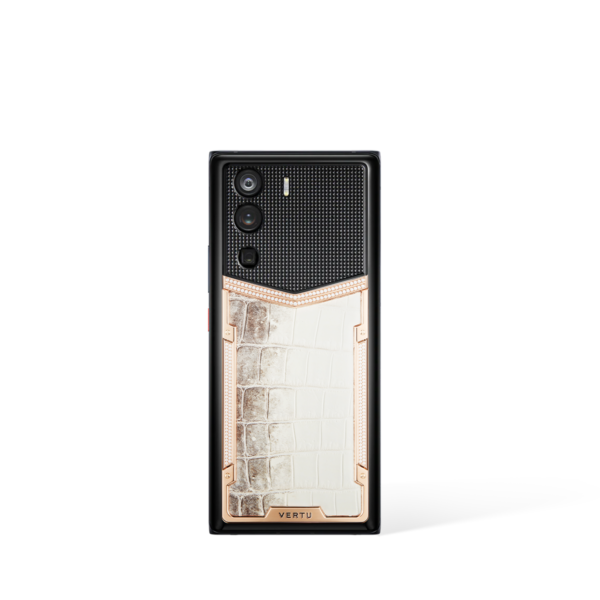 Metavertu 1 Curve Screen Himalaya Alligator Skin 18K Gold & Diamonds 5G Web3 Phone – Black