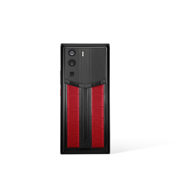 Metavertu 1 Curve Screen Race Track Design Alligator Skin Web3 Phone – Flame Red